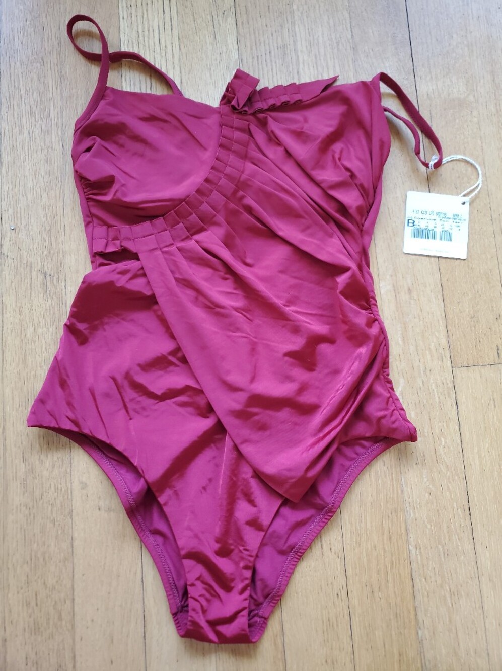 (nwt) La Perla Crimson Pleated One Piece Swim